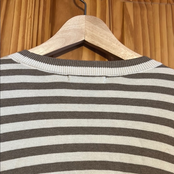 Banana Republic Brown and Cream Striped Long Sleeve Sweater - Picture 7 of 8